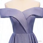 Off the Shoulder Purple Ombre Long Prom Dress, Off Shoulder Purple Prom Dresses