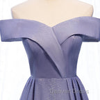 Off the Shoulder Purple Ombre Long Prom Dress, Off the Shoulder Purple Prom Dresses with Corset Back