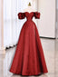 Off the Shoulder Red Long Prom Dresses, Off Shoulder Red Long Formal Evening Dresses