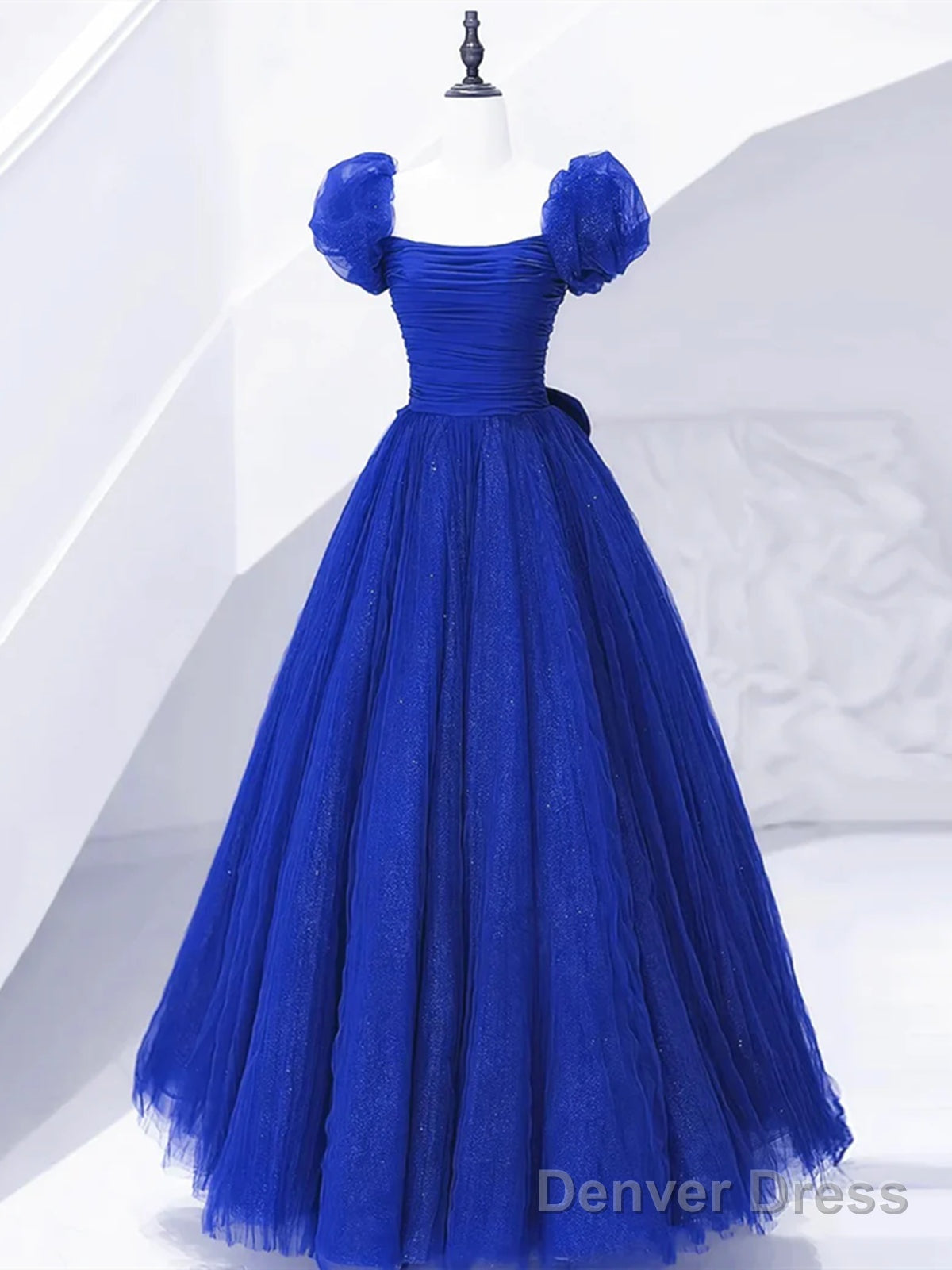 Off The Shoulder Royal Blue Long Prom Dresses, Royal Blue Long Formal Evening Dresses Main image