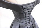 Off the Shoulder Short Black Prom Dress, Little Black Prom Graduation Homecoming Dresses