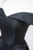 Off the Shoulder Short Black Prom Dress, Off Shoulder Short Black Prom Graduation Dresses