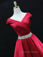 Off the Shoulder Short Burgundy Prom Dress, Short Wine Red Prom Graduation Homecoming Dresses