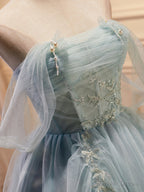 Off the Shoulder Short Green Beaded Prom Dress, Short Green Prom Graduation Dresses