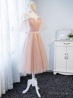 Off the Shoulder Short Pink Prom Dress, Short Pink Prom Graduation Bridesmaid Dresses
