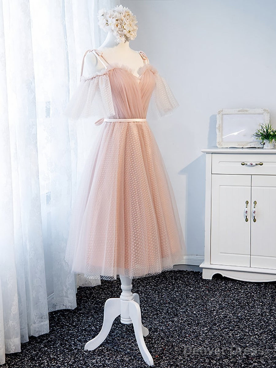 Off the Shoulder Short Pink Prom Dress, Short Pink Prom Graduation Bridesmaid Dresses