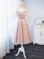 Off the Shoulder Short Pink Prom Dress, Short Pink Prom Graduation Bridesmaid Dresses