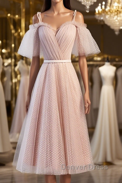 Off the Shoulder Short Pink Prom Dress with Corset Back, Short Pink Prom Graduation Bridesmaid Dresses