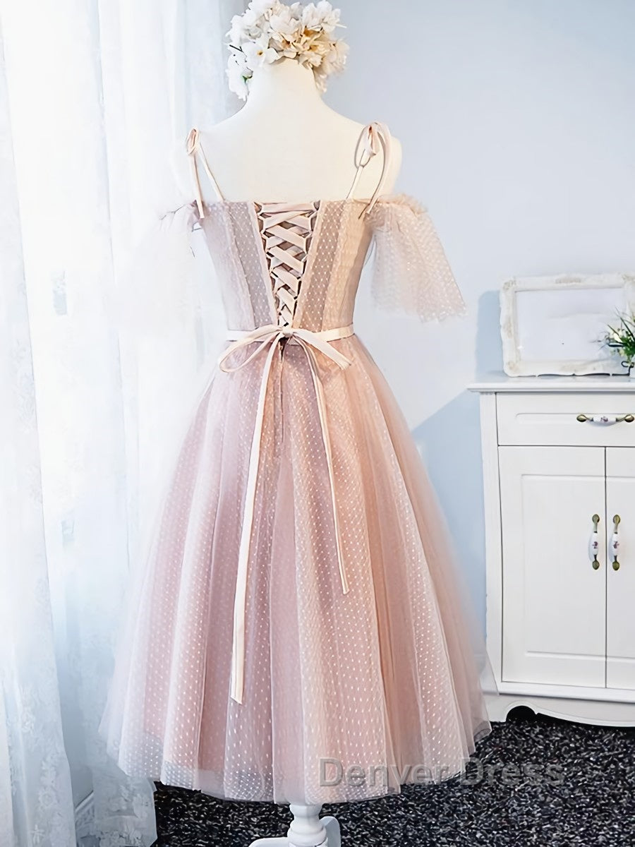 Off the Shoulder Short Pink Prom Dress with Corset Back, Short Pink Prom Graduation Bridesmaid Dresses Secondary image