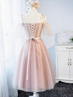 Off the Shoulder Short Pink Prom Dress with Corset Back, Short Pink Prom Graduation Bridesmaid Dresses