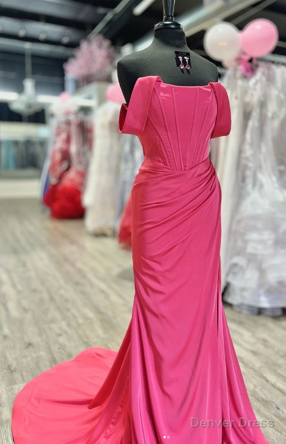 Off the Shoulder Straps Long Prom Dresses