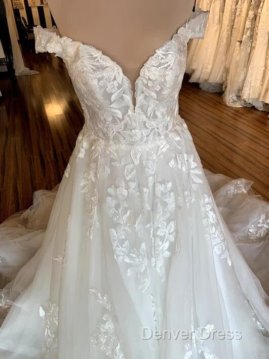 Off The Shoulder Tulle Lace Wedding Dresses