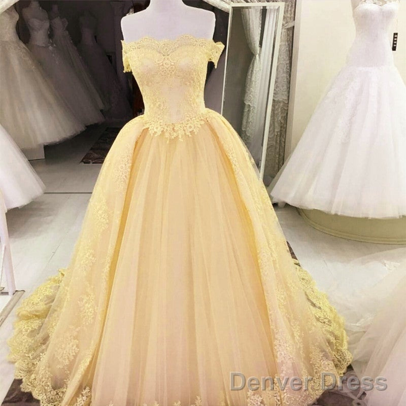 Off The Shoulder Tulle Quinceanera Dresses Lace Appliques Ball Gowns