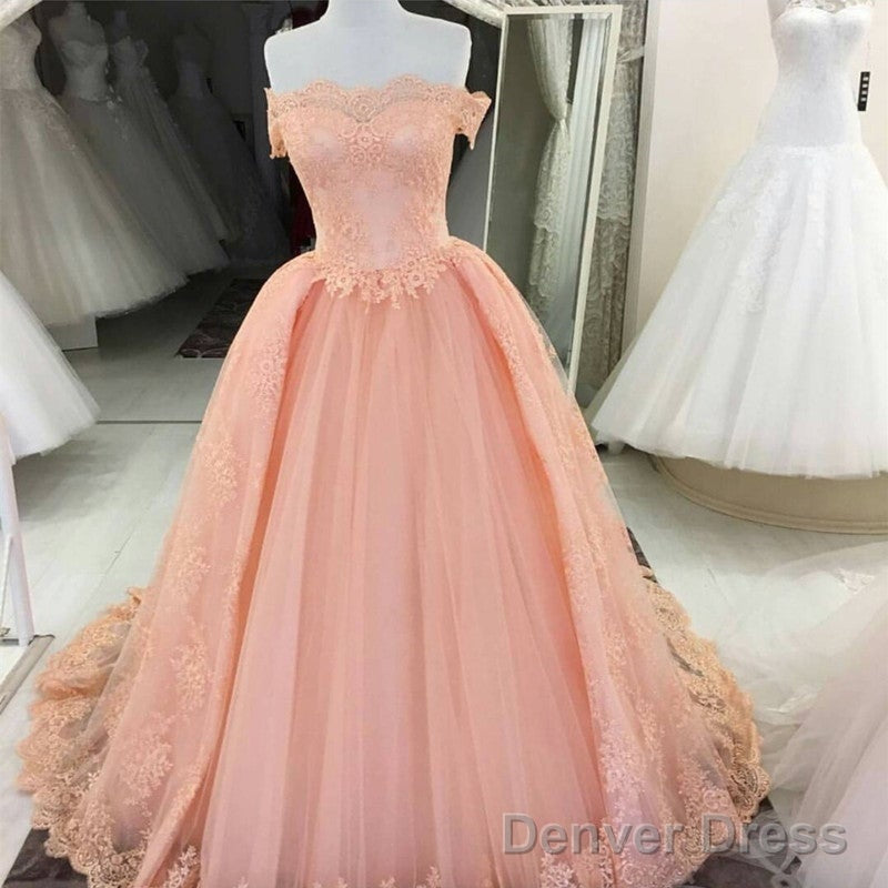 Off The Shoulder Tulle Quinceanera Dresses Lace Appliques Ball Gowns Main image