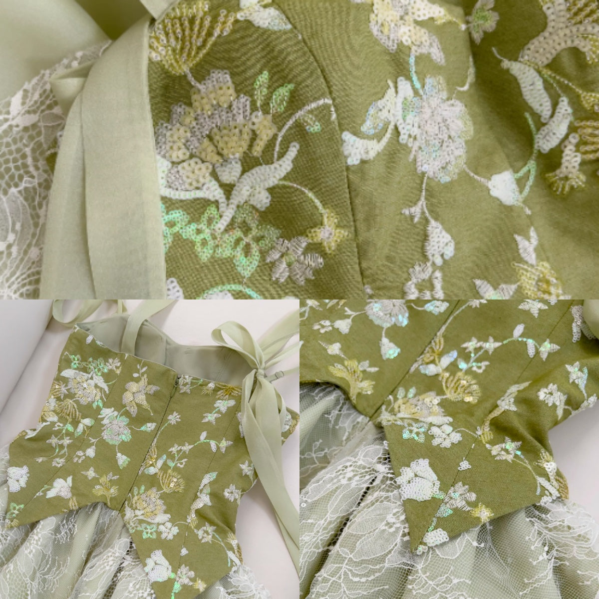 Olive Green A-Line Mesh Lace Sequined Short Prom Dress Homecoming Dresses