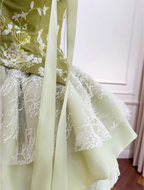 Olive Green A-Line Mesh Lace Sequined Short Prom Dress Homecoming Dresses