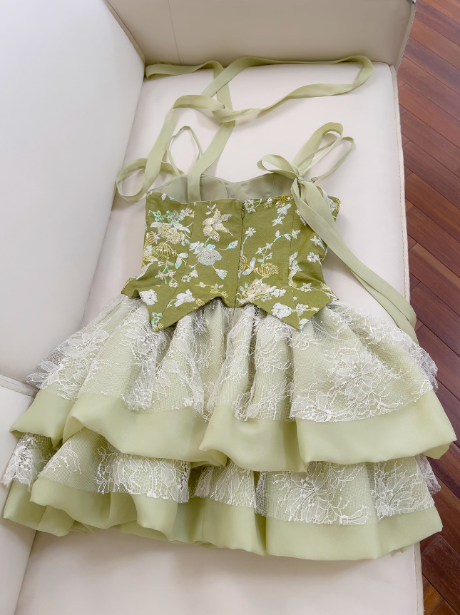 Olive Green A-Line Mesh Lace Sequined Short Prom Dress Homecoming Dresses