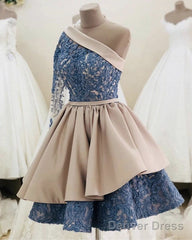One Shoulder Ball Gown Ruffles Appliques Dresses
