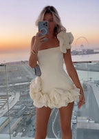 One Shoulder Bodycon Homecoming Dress With Ruffles