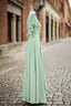 One Shoulder Chiffon Bridesmaid Dresses With Slit