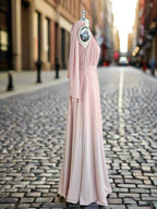 One Shoulder Pink Rustic Bridesmaid Dress Long Maxi Wedding Dress