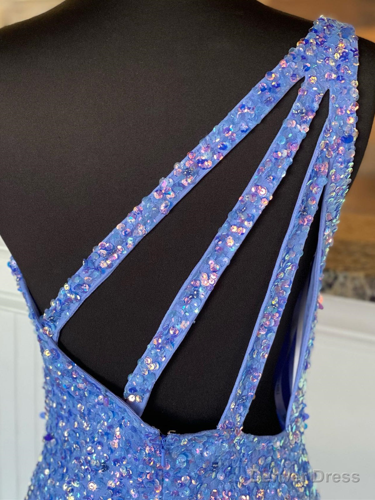 One Shoulder Purple Sequins Long Prom Dress, One Shoulder Purple Long Prom Graduation Dresses