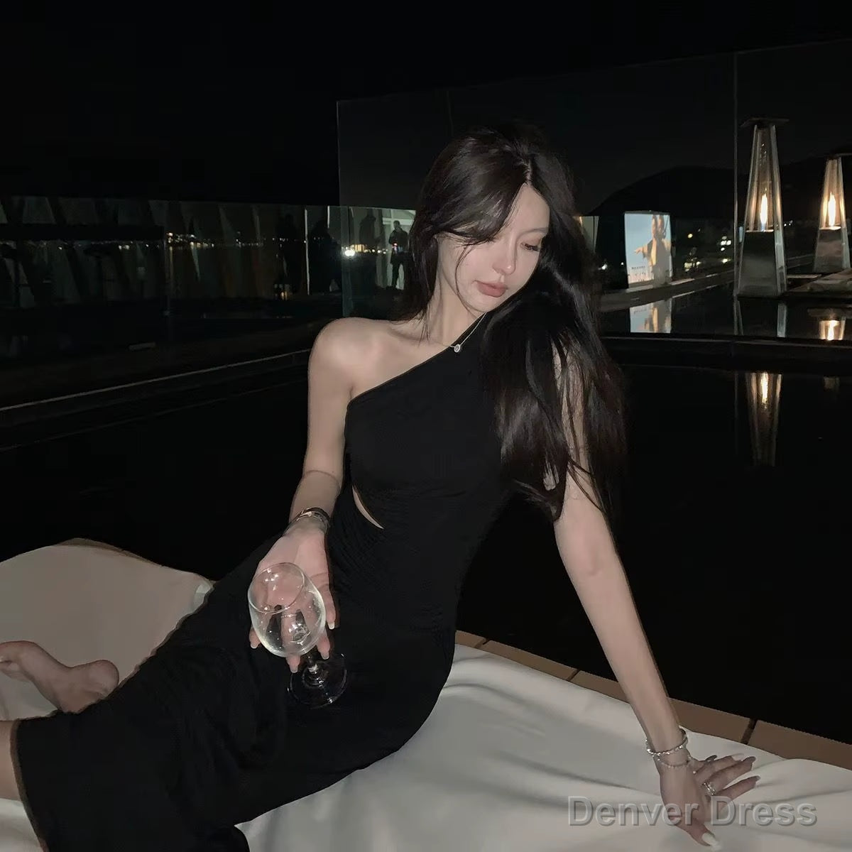 One Shoulder Sexy Tight Elegant Dress For Women, Party Dress Special Occasion Evening Dress Secondary image