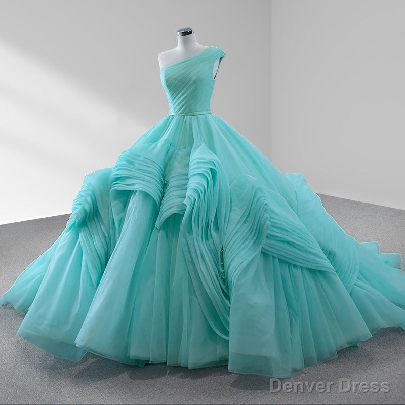 One-Shoulder Sleeveless Ball Gown Court Train Quinceanera Dress Secondary image