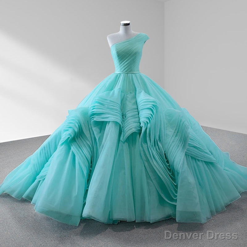 One-Shoulder Sleeveless Ball Gown Court Train Quinceanera Dress Main image