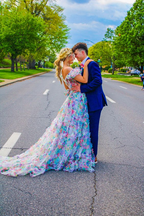 Elegant Off The Shoulder Flowers Long Prom Dress Tulle Prom Dresses