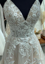 Open Back A-Line Wedding Dress, Bridal Gown ,Dresses For Brides