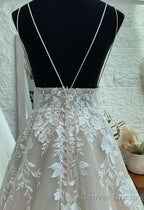 Open Back A Line Wedding Dress, Bridal Gowns ,Dresses For Brides
