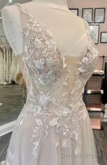 Open Back A Line Wedding Dresses,Custom Made Bridal Dress