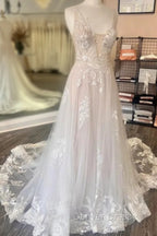 Open Back A Line Wedding Dresses,Custom Made Bridal Dresses