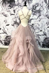 Open Back Dusty Pink Long Prom Dress Simple Prom Dress Long Evening Gowns