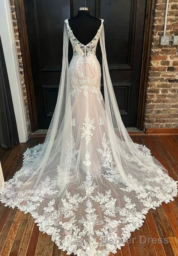 Open Back Mermaid Tulle/Lace Wedding Dresses Secondary image