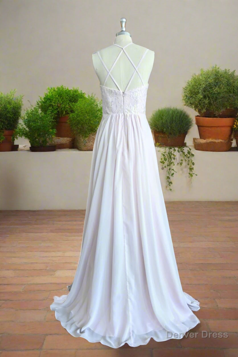 Open Back Spaghetti Straps Bridesmaid Dresses Thigh Slit Slim Fitting Long Gowns