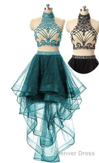 Orange 2 Pieces Homecoming Dresses