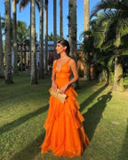 Orange Long Prom Dress, Prom Dress,Prom Dress
