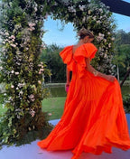 Orange Prom Dress Women Sexy Dress Elegant Prom Dresses