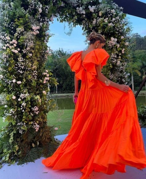 Orange Prom Dress Women Sexy Dress Elegant Prom Dresses
