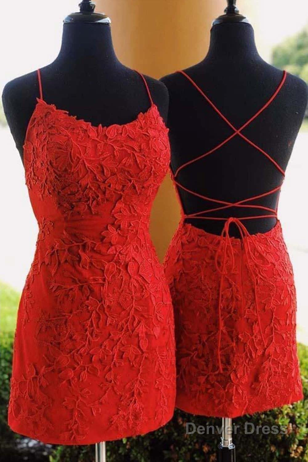 Orange Short Tight Homecoming Dresses with Lace Beading