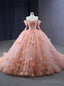 Orange Tulle Off the Shoulder Appliques Beading Prom Dresses