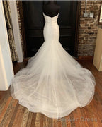 Organza And Satin Mermaid Wedding Dress Strapless