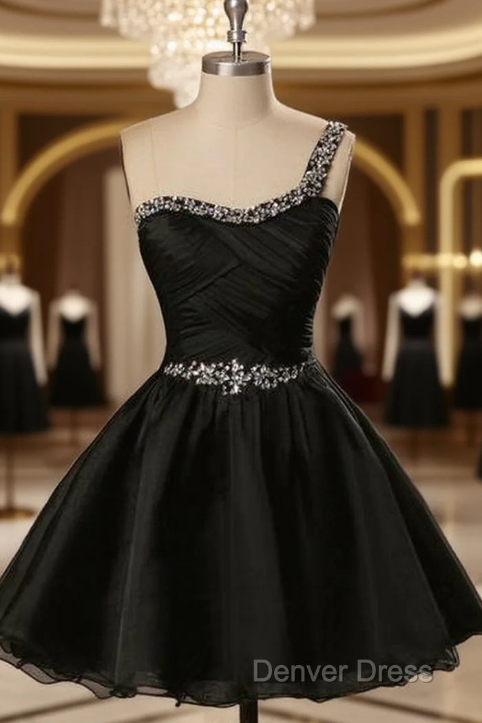 Organza Homecoming Dress,One-Shoulder Graduation Dresses