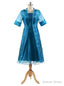 Organza Three Quarters Sleeves Tea Length Mother of the Bride Dress with Jacket