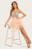 Peach Homecoming Dress Straps V Neck Multi Layer Beaded Prom Dresses