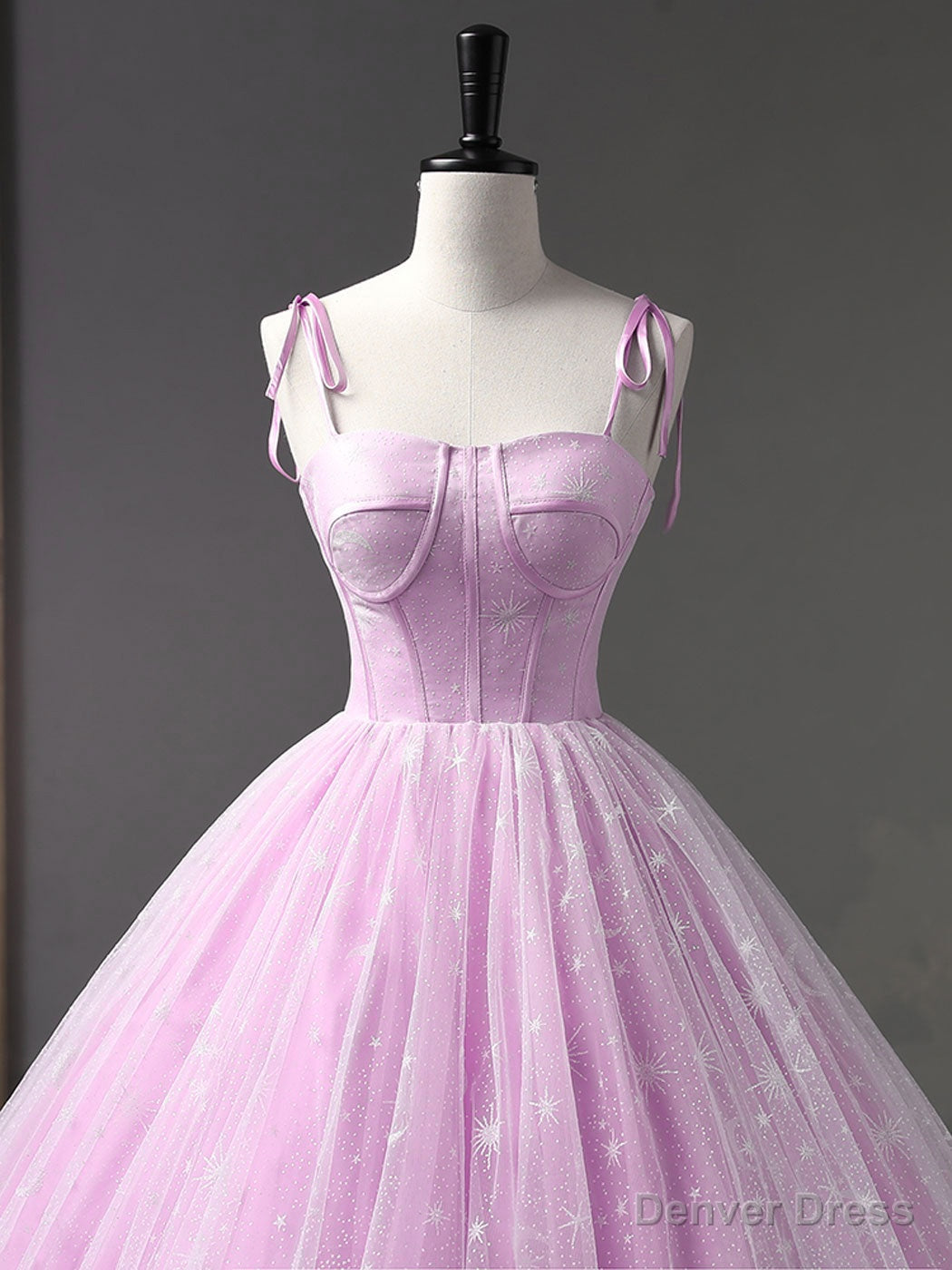 Pink A Line Tulle Long Prom Dress, Pink Prom Sweet 16 Dresses