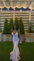 Pink Backless Mermaid Graduation Prom Dress