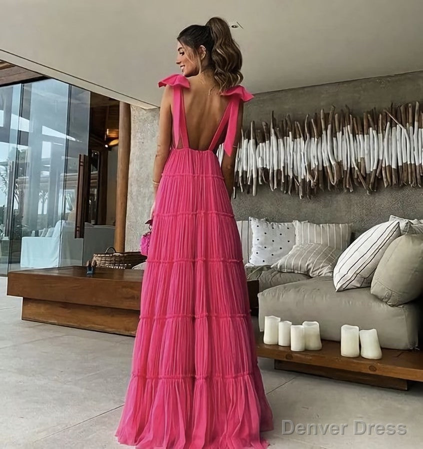 Pink Backless Prom Dress